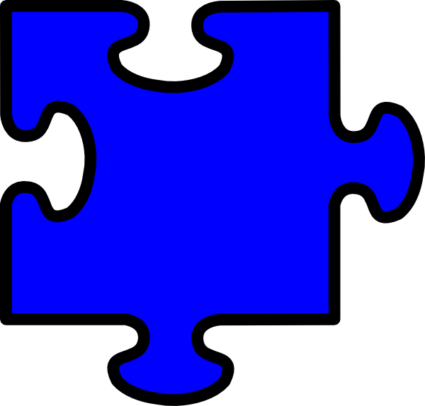 Single Blue Jigsaw Piece SVG