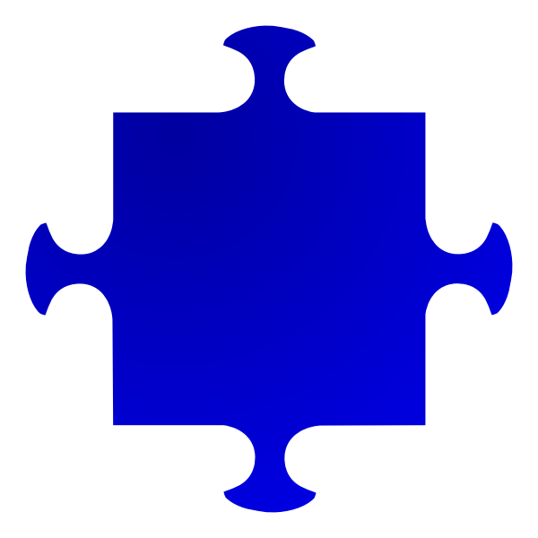 Single Blue Jigsaw Puzzle Piece SVG