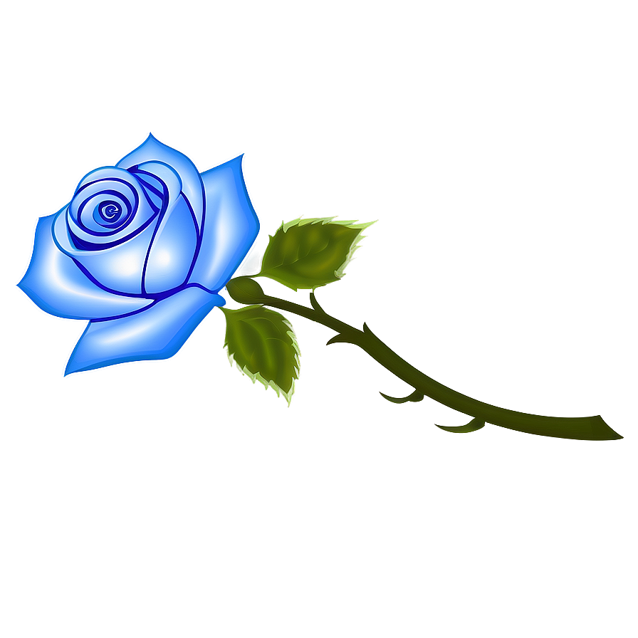 Single Blue Rose Png Twu PNG