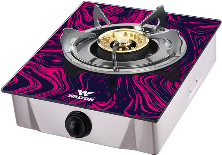 Single Burner Gas Stove Purple Design PNG