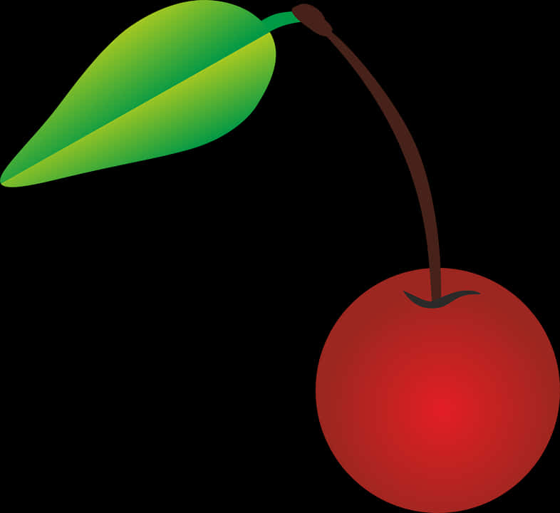 Single Cherry Illustration PNG