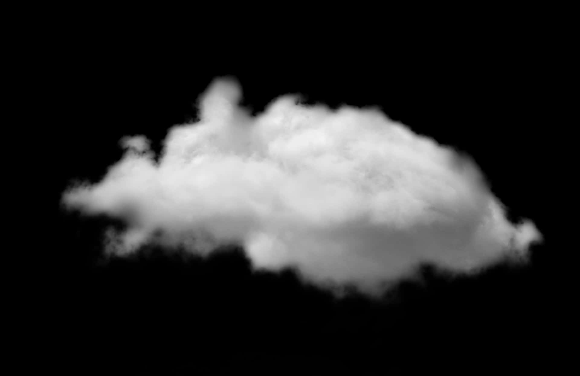 Single Cloud Black Background PNG