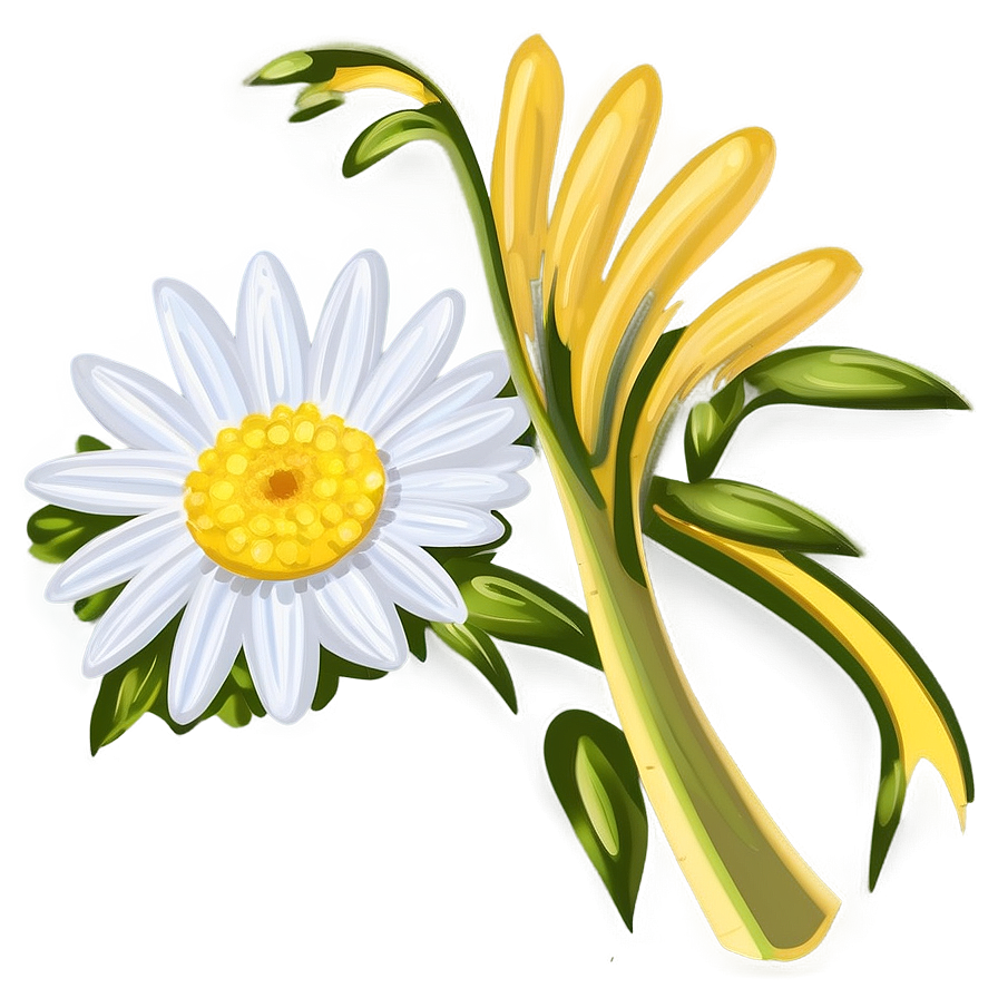 Single Daisy Drawing Png Ukf PNG