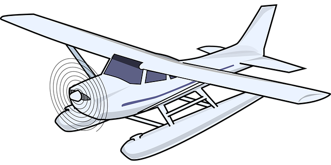 Single Engine Seaplane Illustration PNG