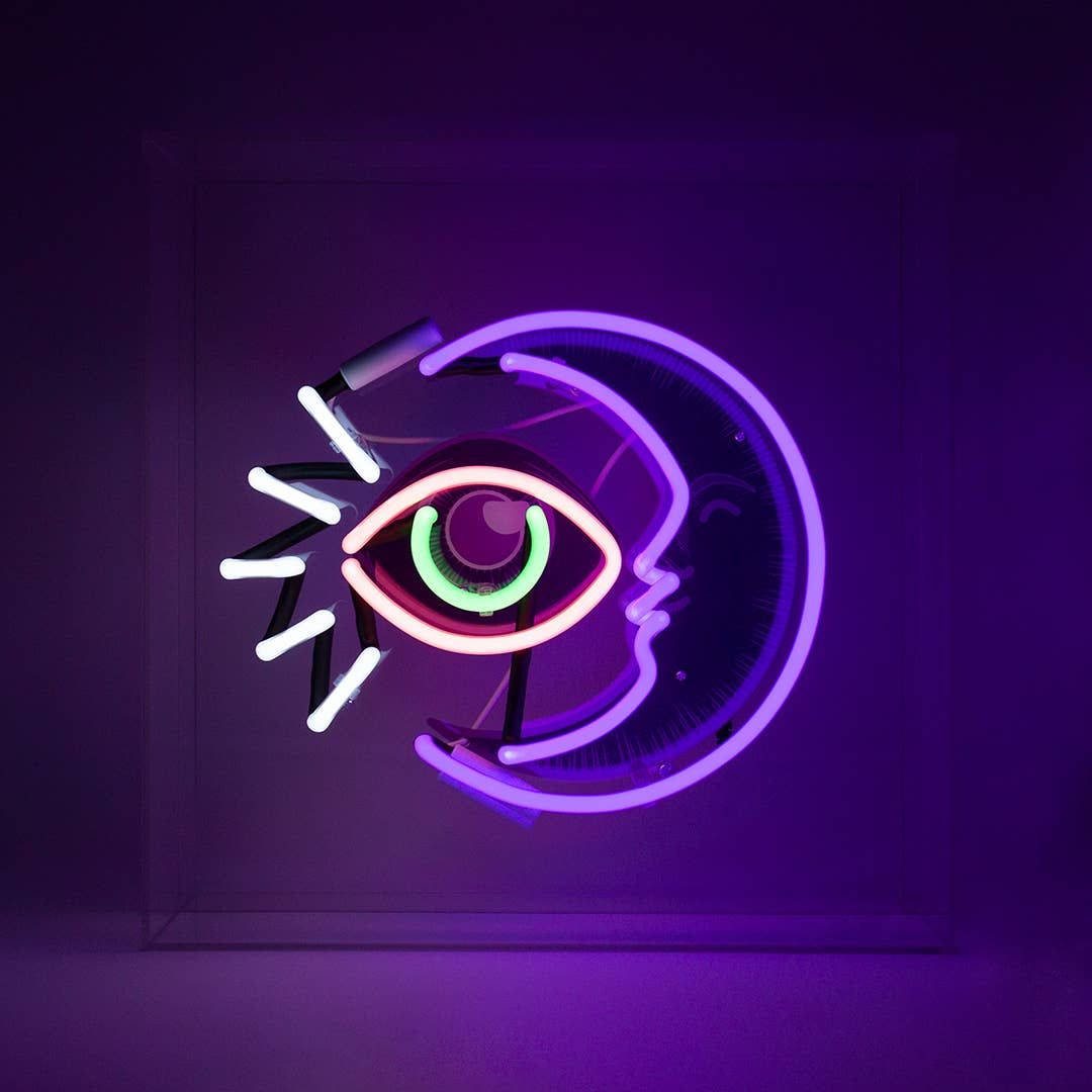 Einzelnesauge Neon Mond Wallpaper