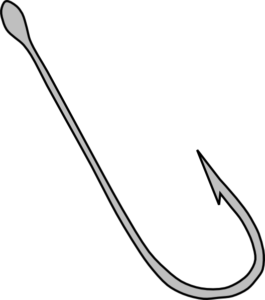 Single Fish Hook Outline PNG