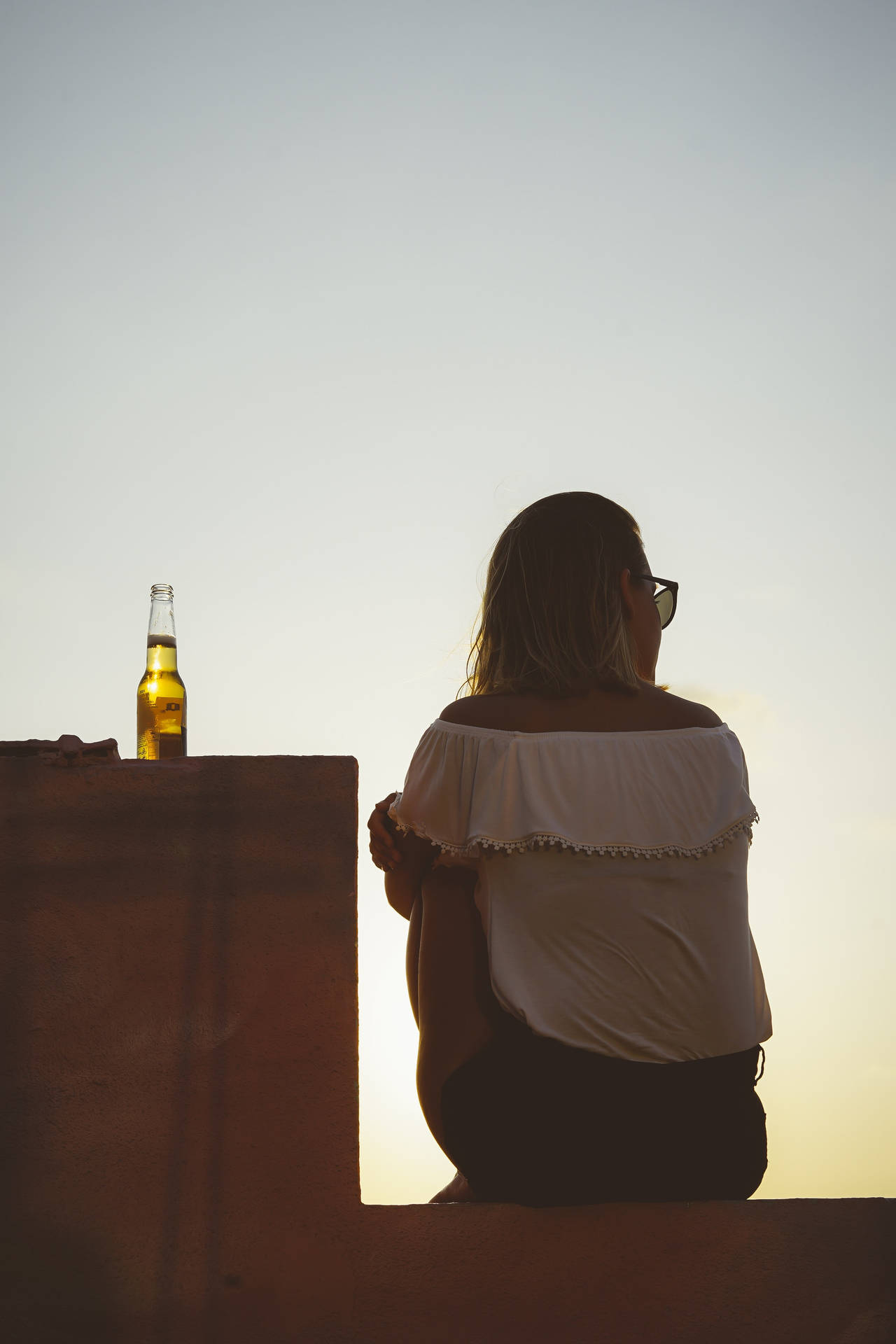 Single Girl Drinking Alone Wallpaper