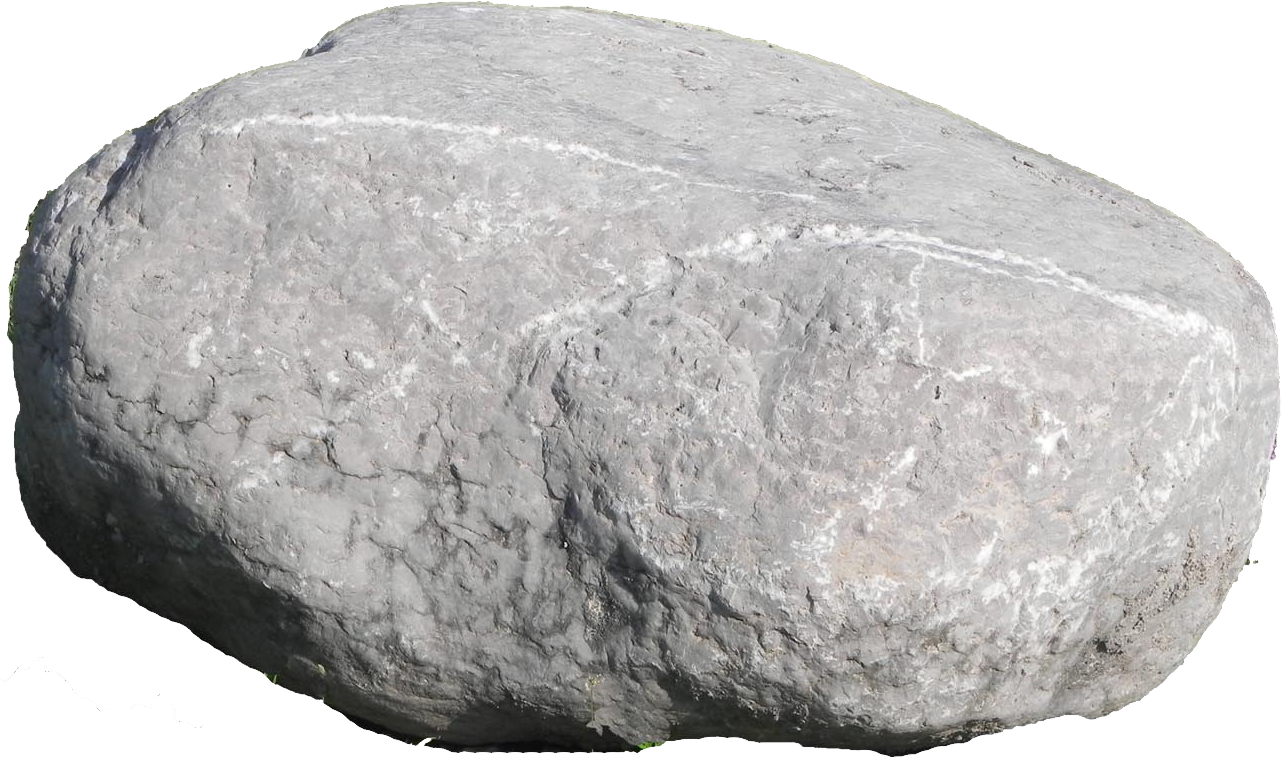 Single Gray Boulder Isolated PNG