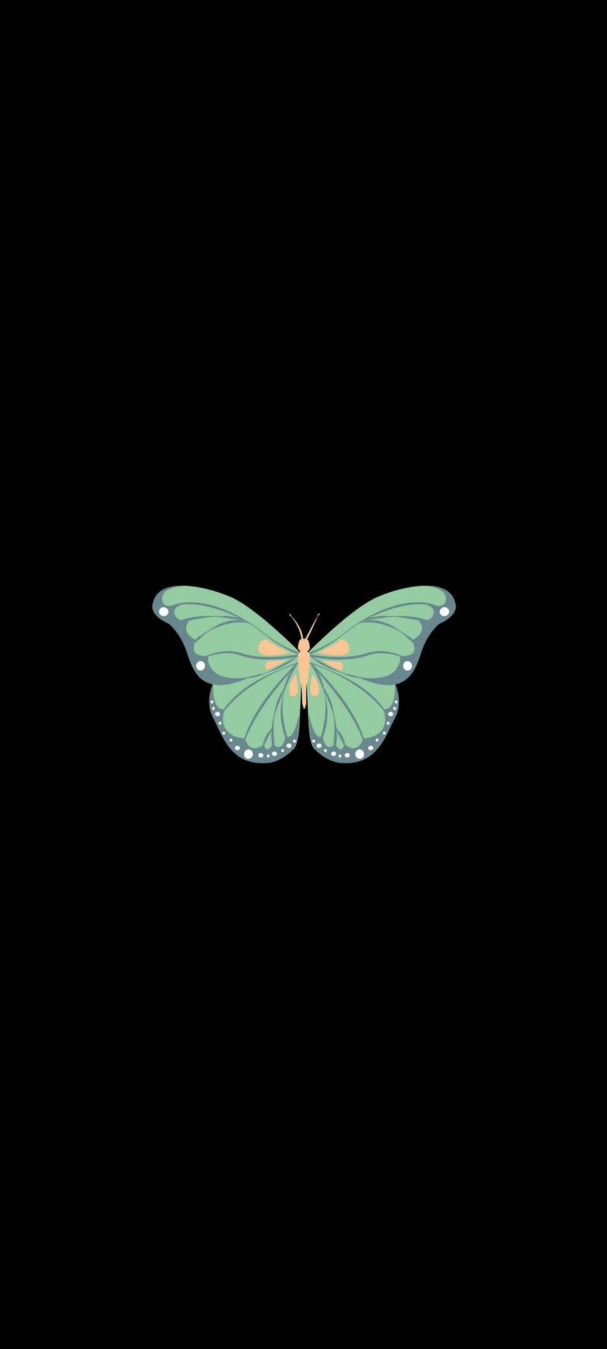 Singola Farfalla Verde Oneplus 9r Sfondo