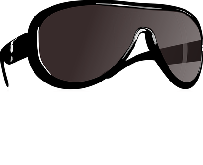 Single Lens Sunglasses Black Background PNG