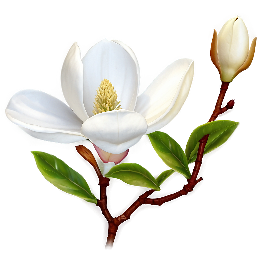 Single Magnolia Flower Png Ejf38 PNG