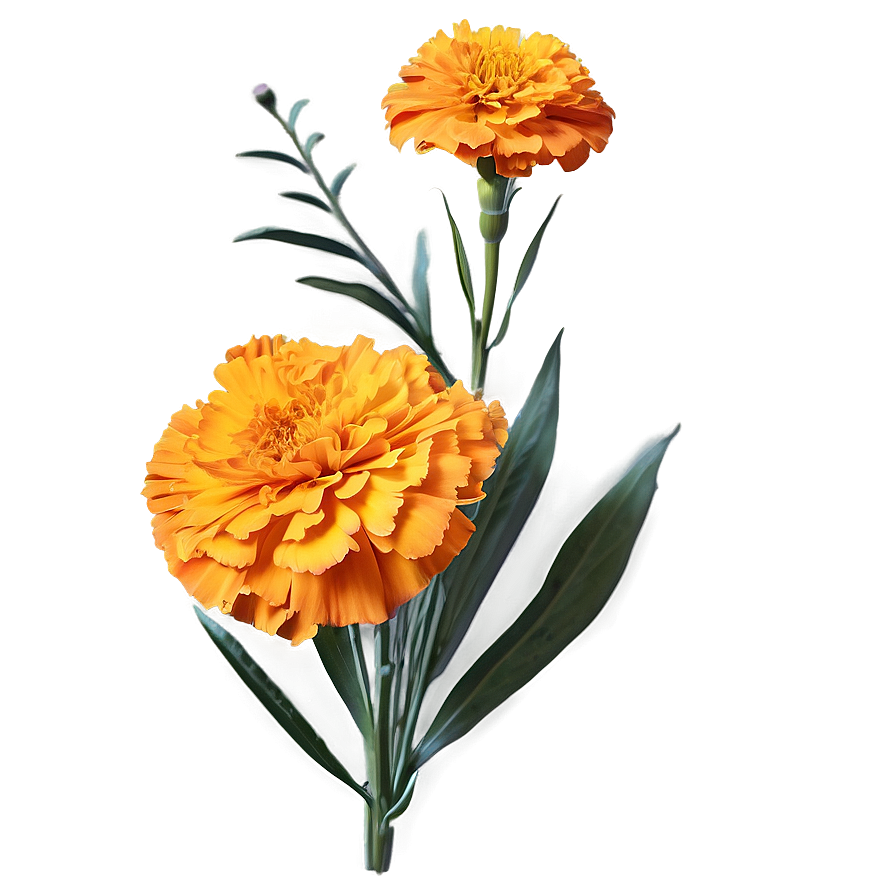 Single Marigold Flower Png 06132024 PNG