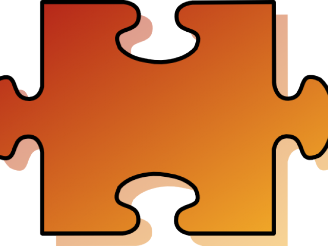 Single Orange Puzzle Piece PNG