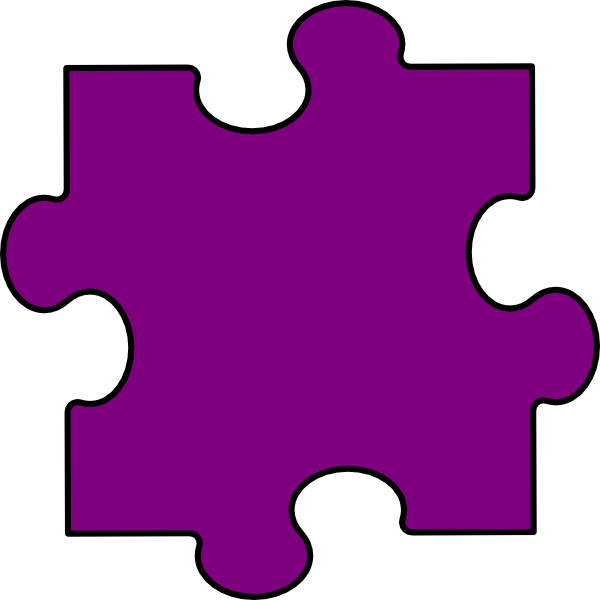 Single Purple Puzzle Piece PNG