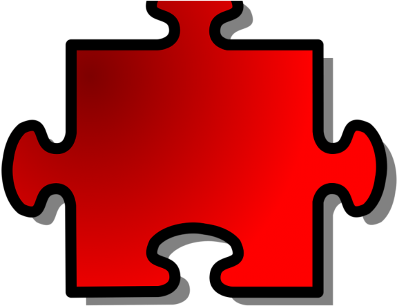Single Red Puzzle Piece PNG