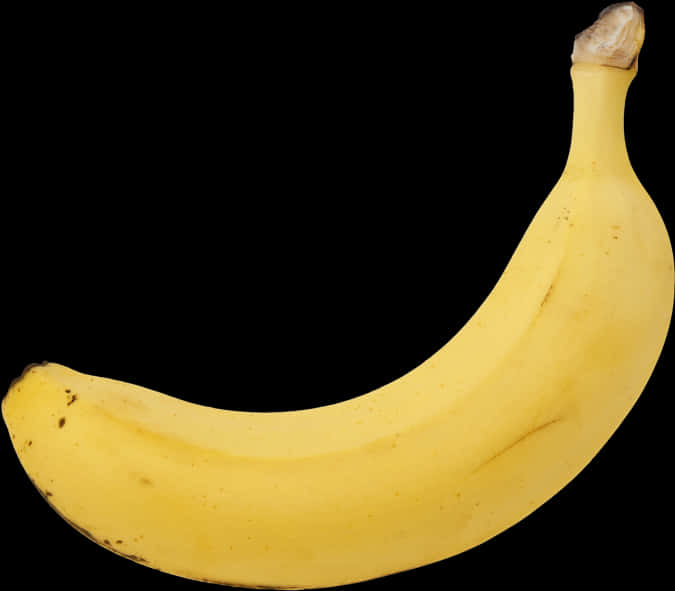 Single Ripe Banana Black Background PNG