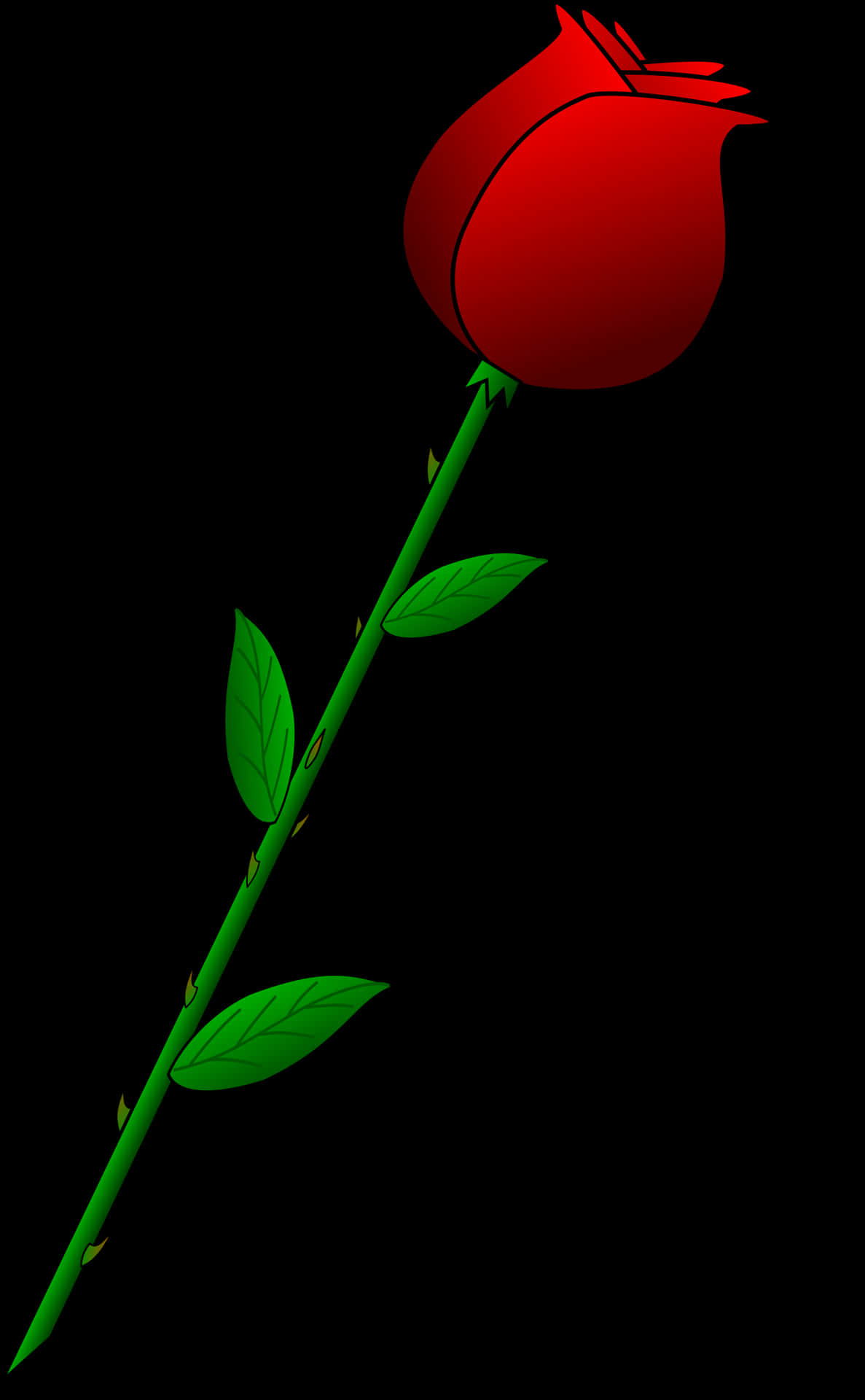 Single Rose Png - Valentines Day Cartoon Roses, Transparent Png PNG