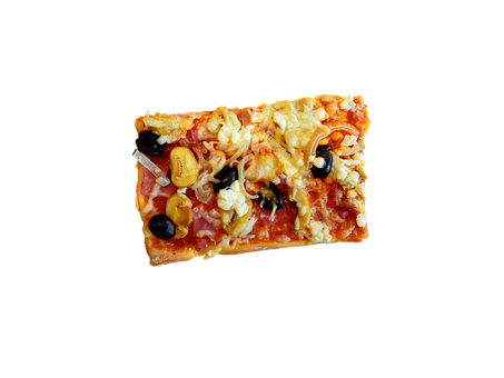 Single Slice Pizza Black Background PNG