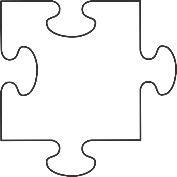 Single White Puzzle Piece PNG