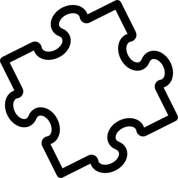 Single White Puzzle Piece PNG