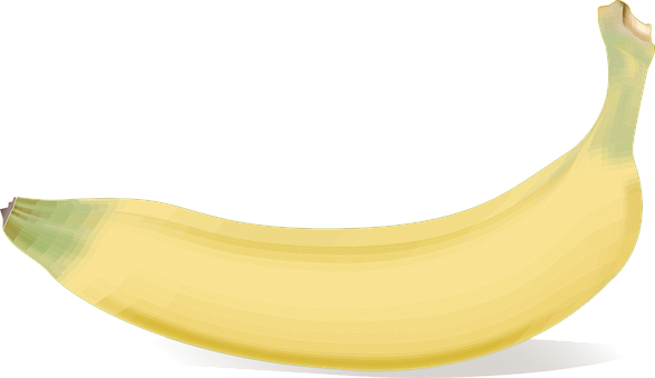 Single Yellow Banana Black Background PNG