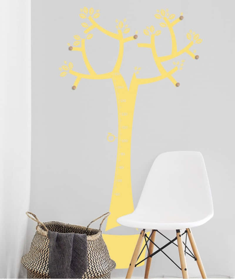 Singular Yellow Tree Trunk [wallpaper] Wallpaper