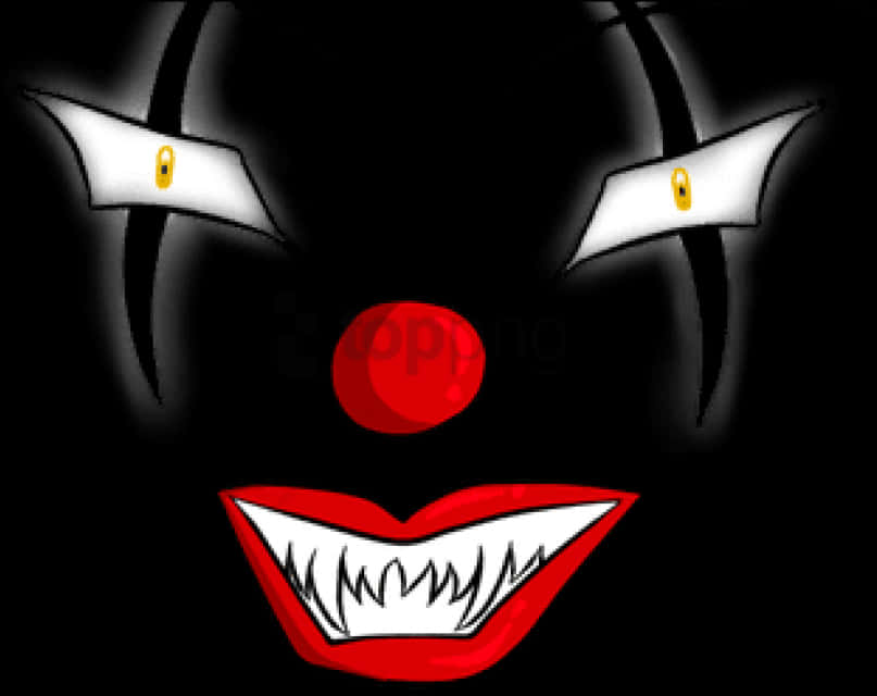 Sinister Clown Face Illustration PNG