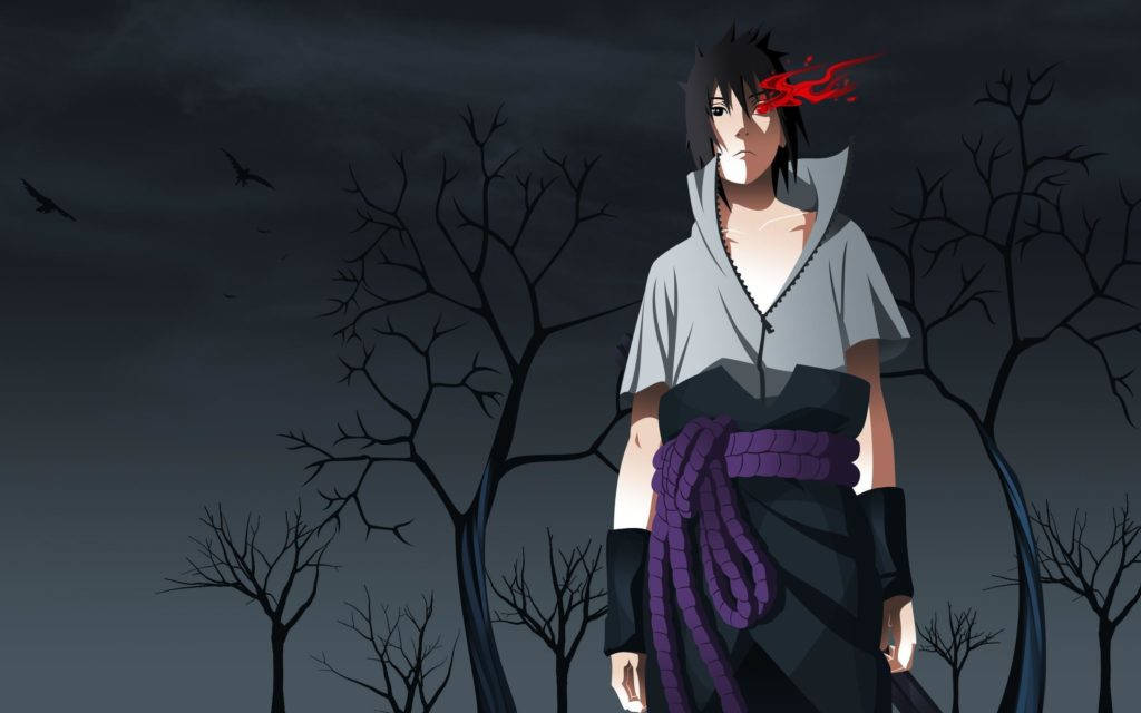 Sinister Sasuke Uchiha Closeup Wallpaper
