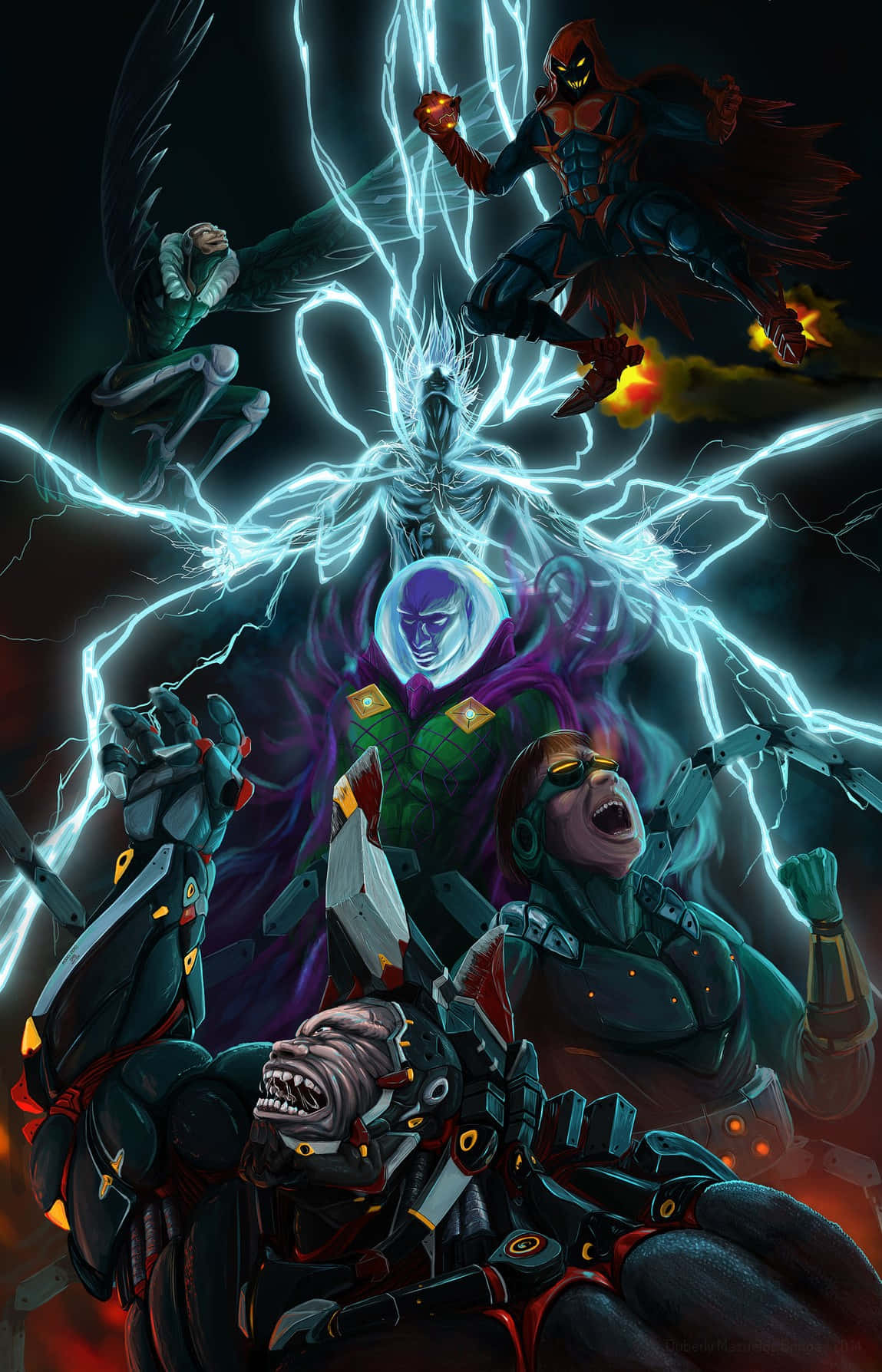 The Sinister Six - An Ultimate Marvel Villain Team-Up Wallpaper