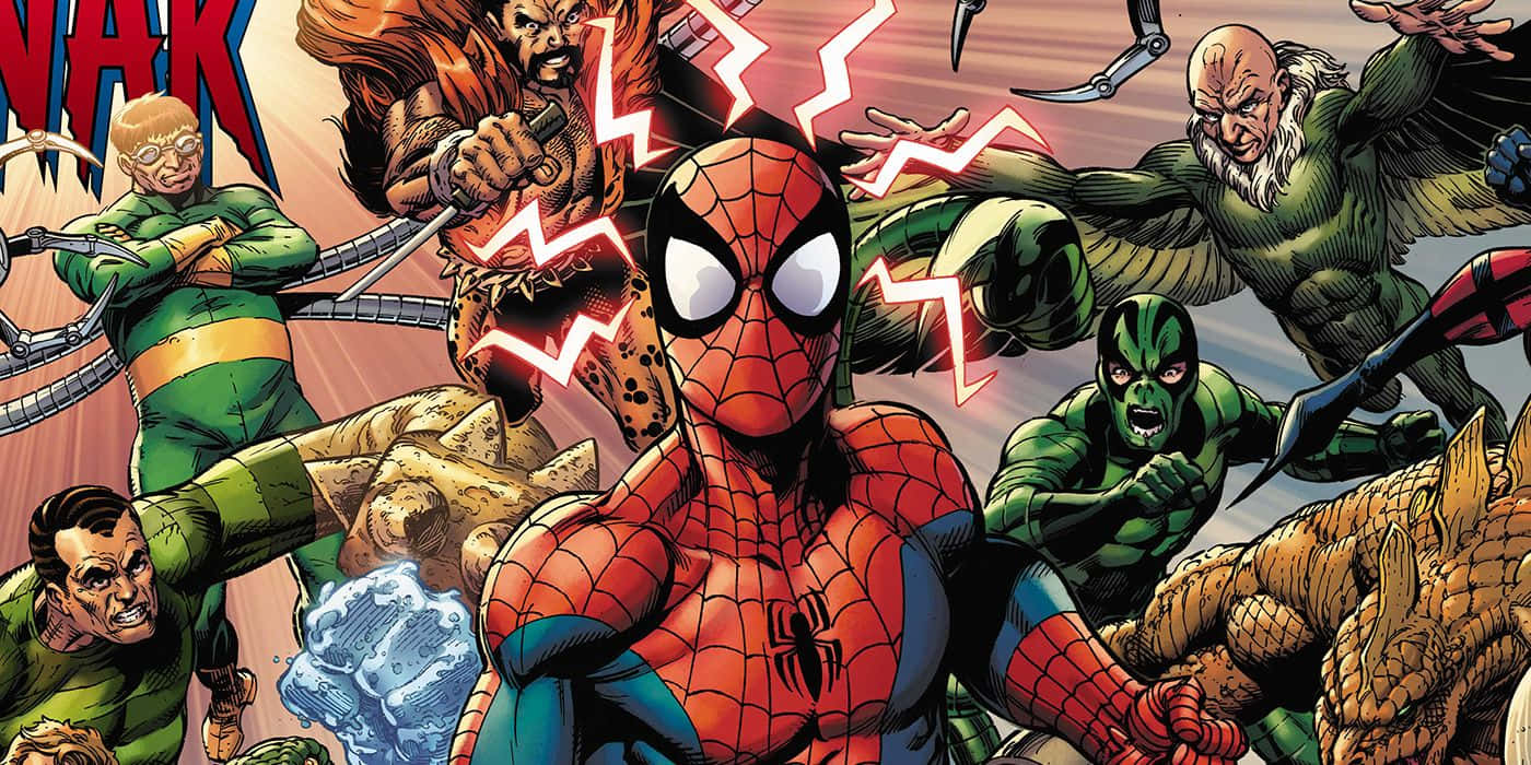 Sinister Six Confrontation Against Spider-Man Wallpaper