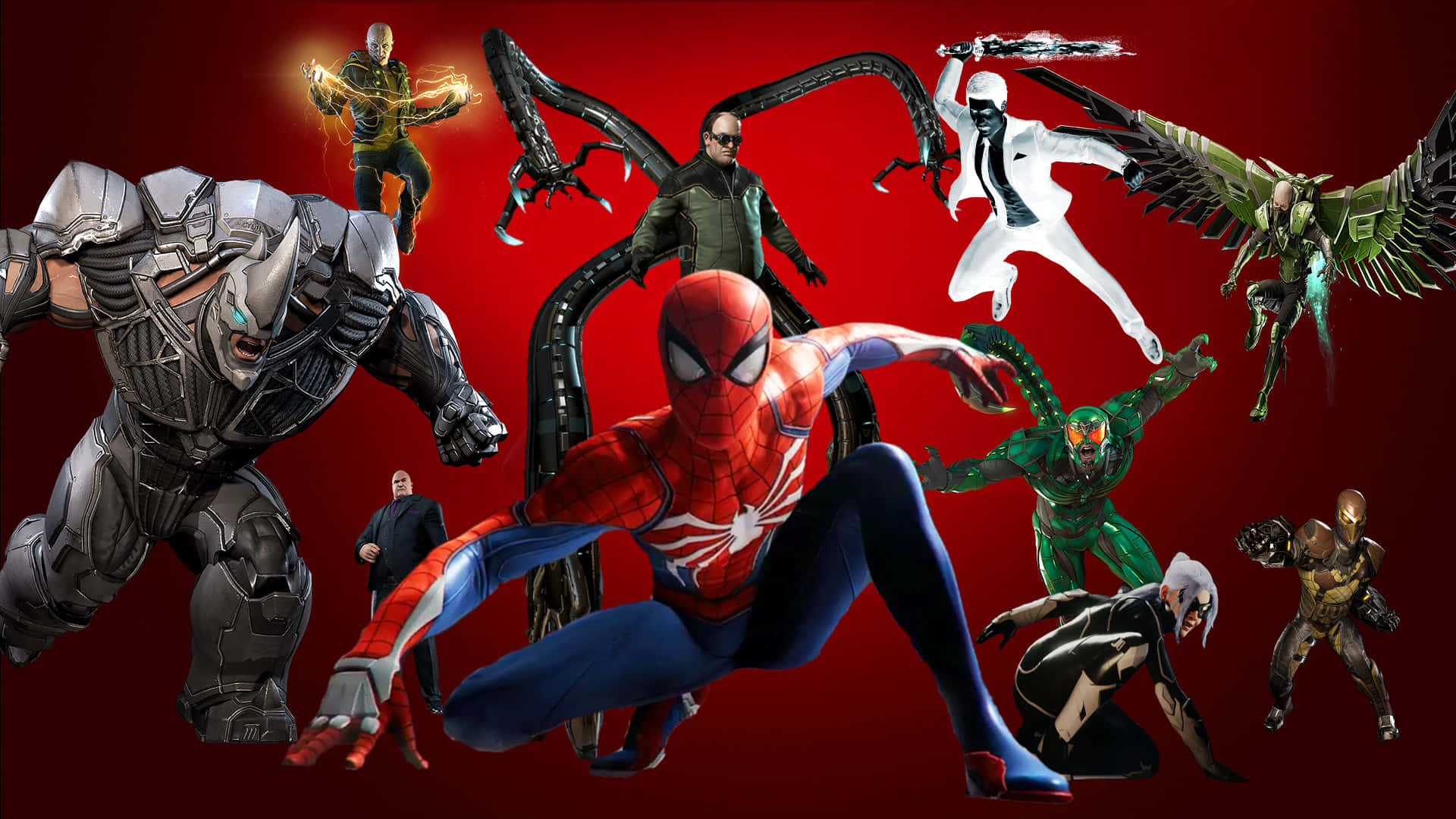 Sinister Six Assemble in Action Wallpaper