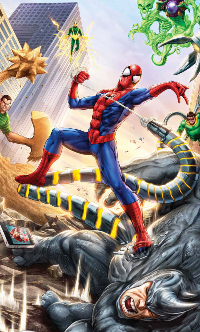 Caption: Sinister Six Showdown Wallpaper