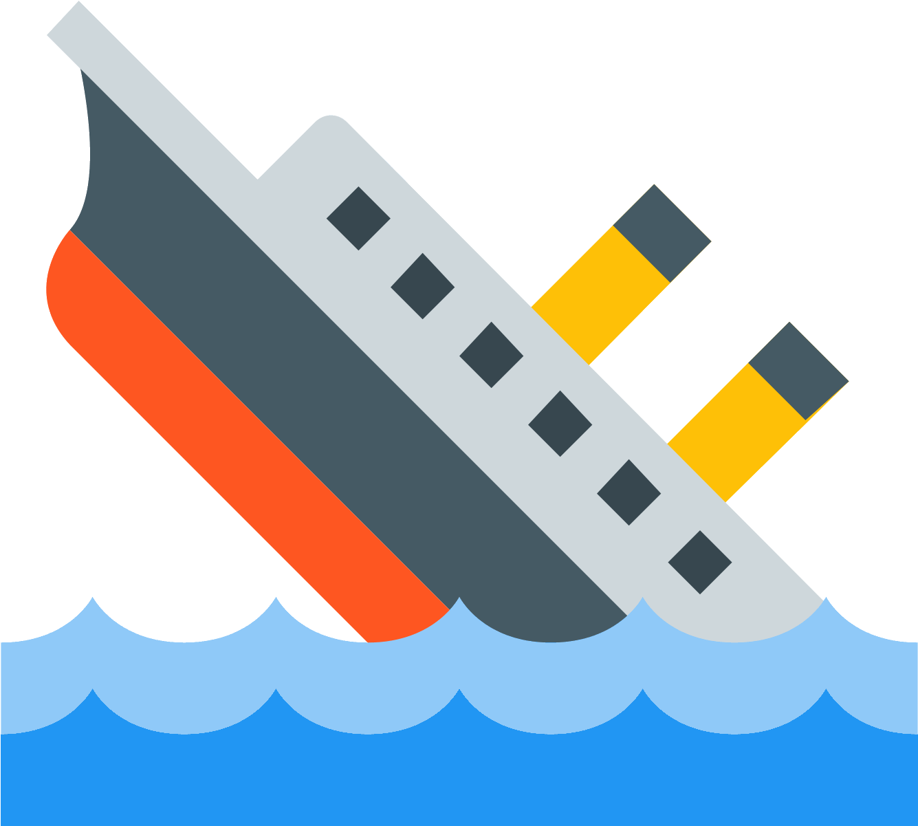 Sinking Titanic Illustration PNG