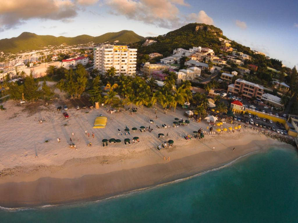Sint Maarten Beach Aerial Shot Wallpaper