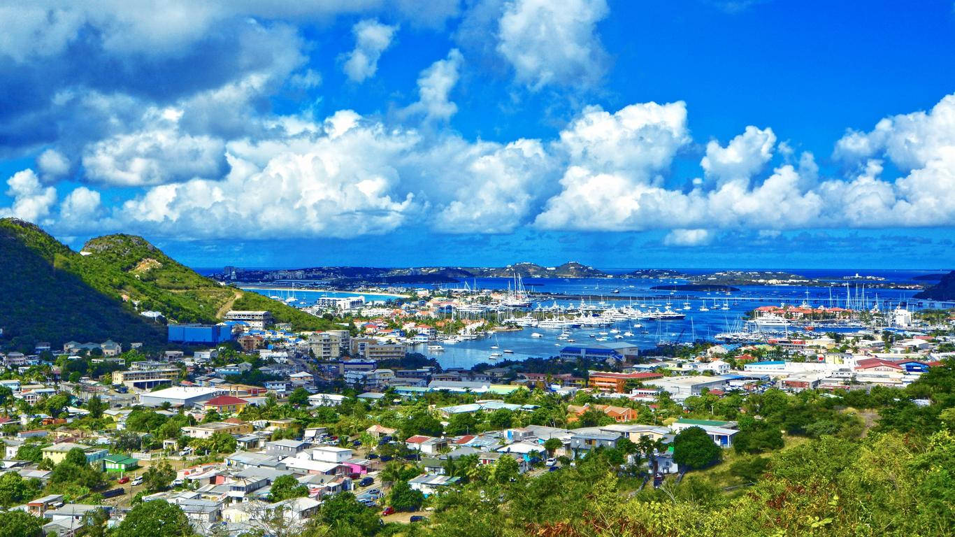 Sint Maarten's Skyline In Its Urban Area Wallpaper
