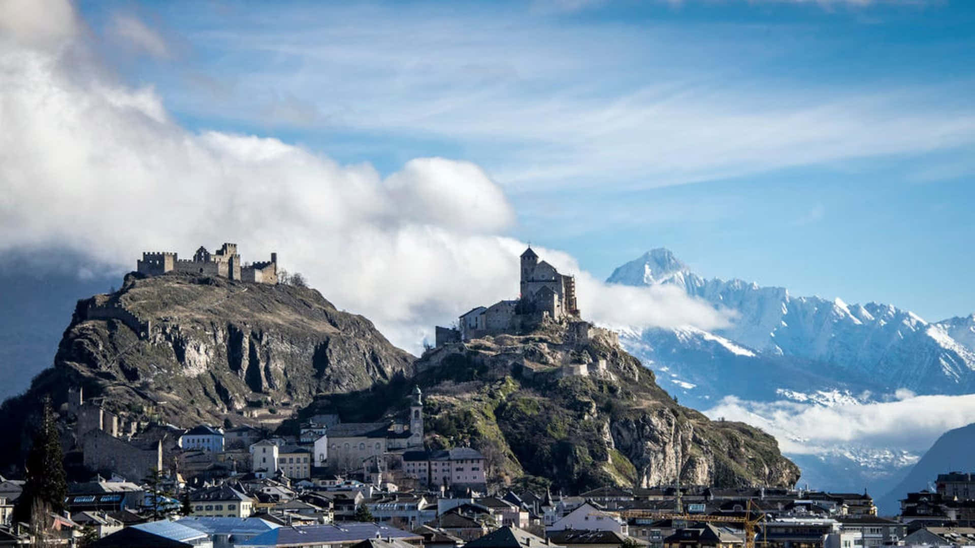 Sion Switzerland Castles Valere Basilique Tourbillon Wallpaper