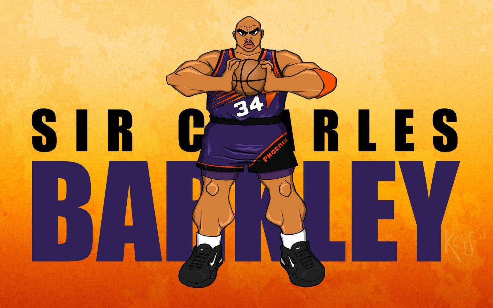 Sir Charles Barkley Basketball Cartoon Phoenix Suns Wallpaper