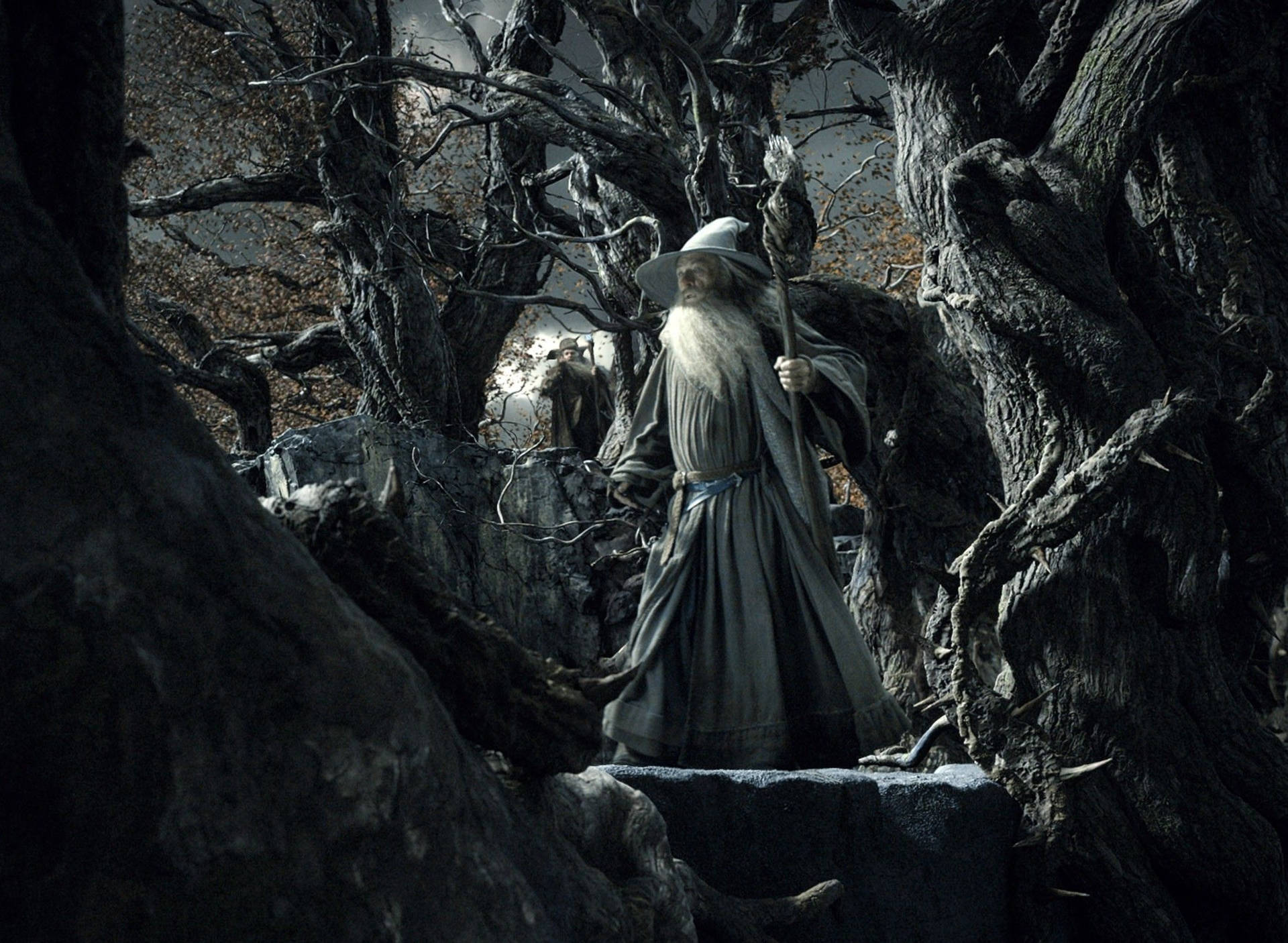 Sir Ian McKellen som Gandalf i Hobbit 3D Wallpaper