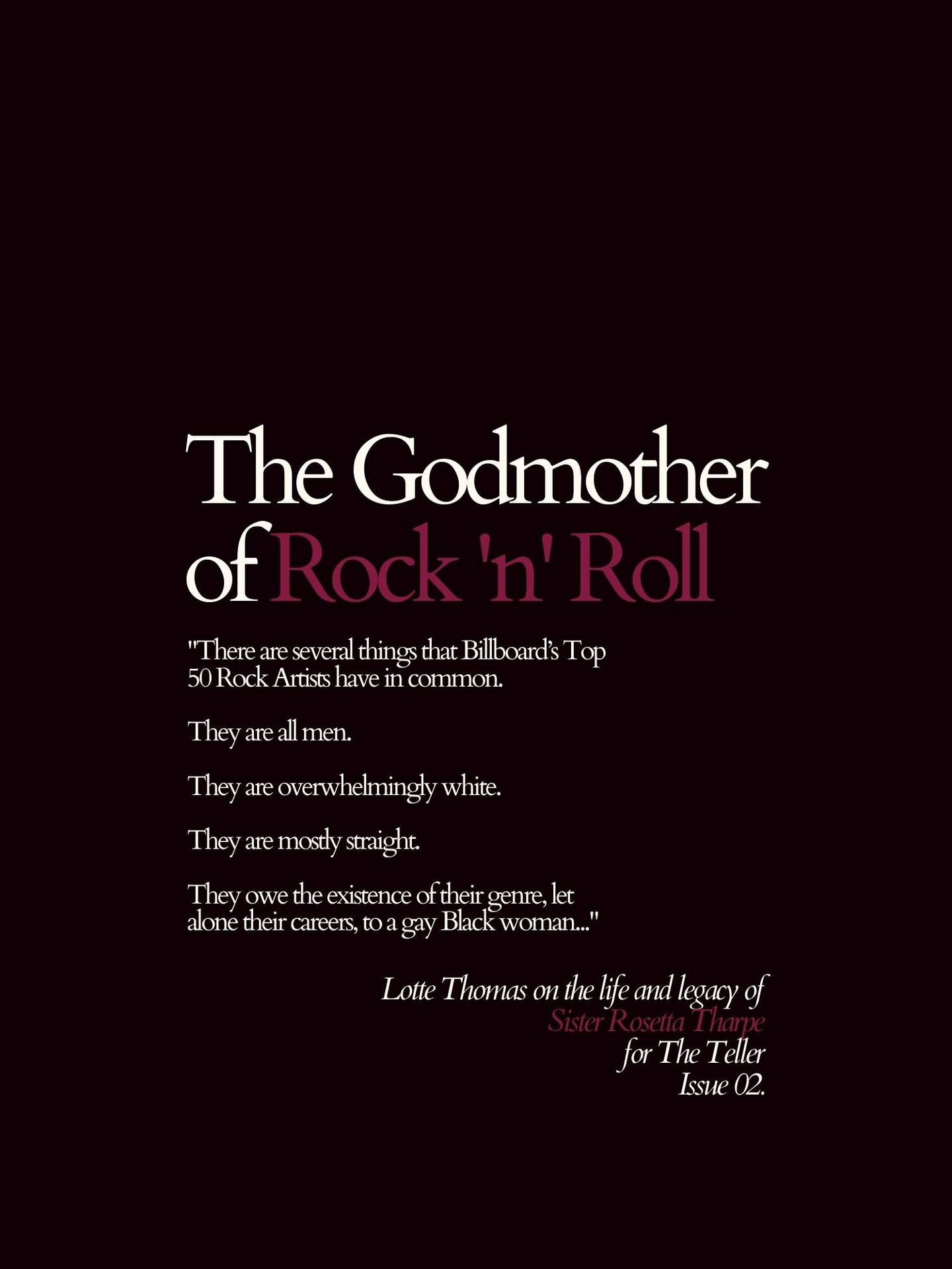 Søster Rosetta Tharpe Rock N Roll Godmother-Tapet Wallpaper