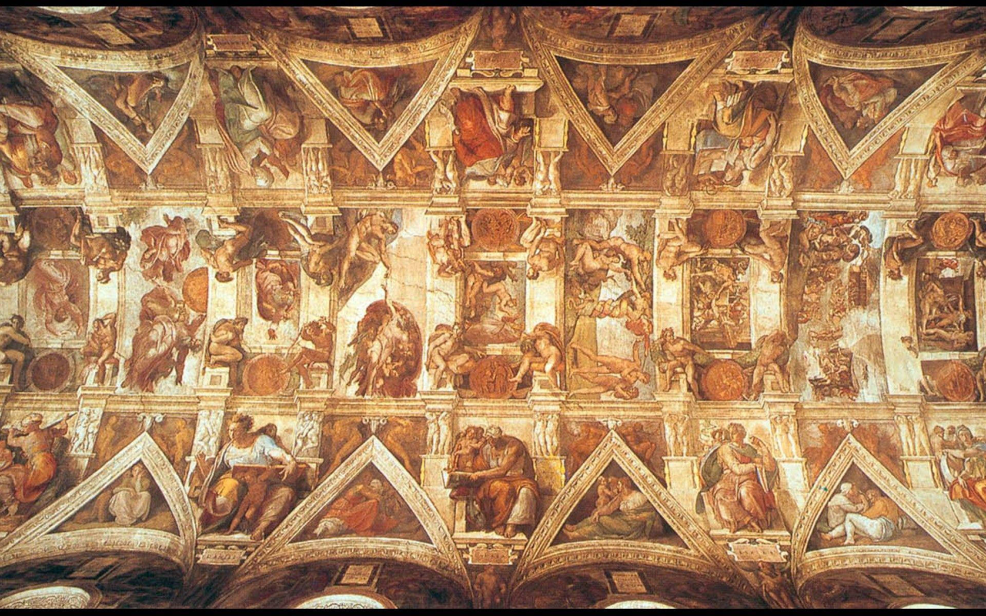 Sistine Chapel Ceiling From Below Wallpaper