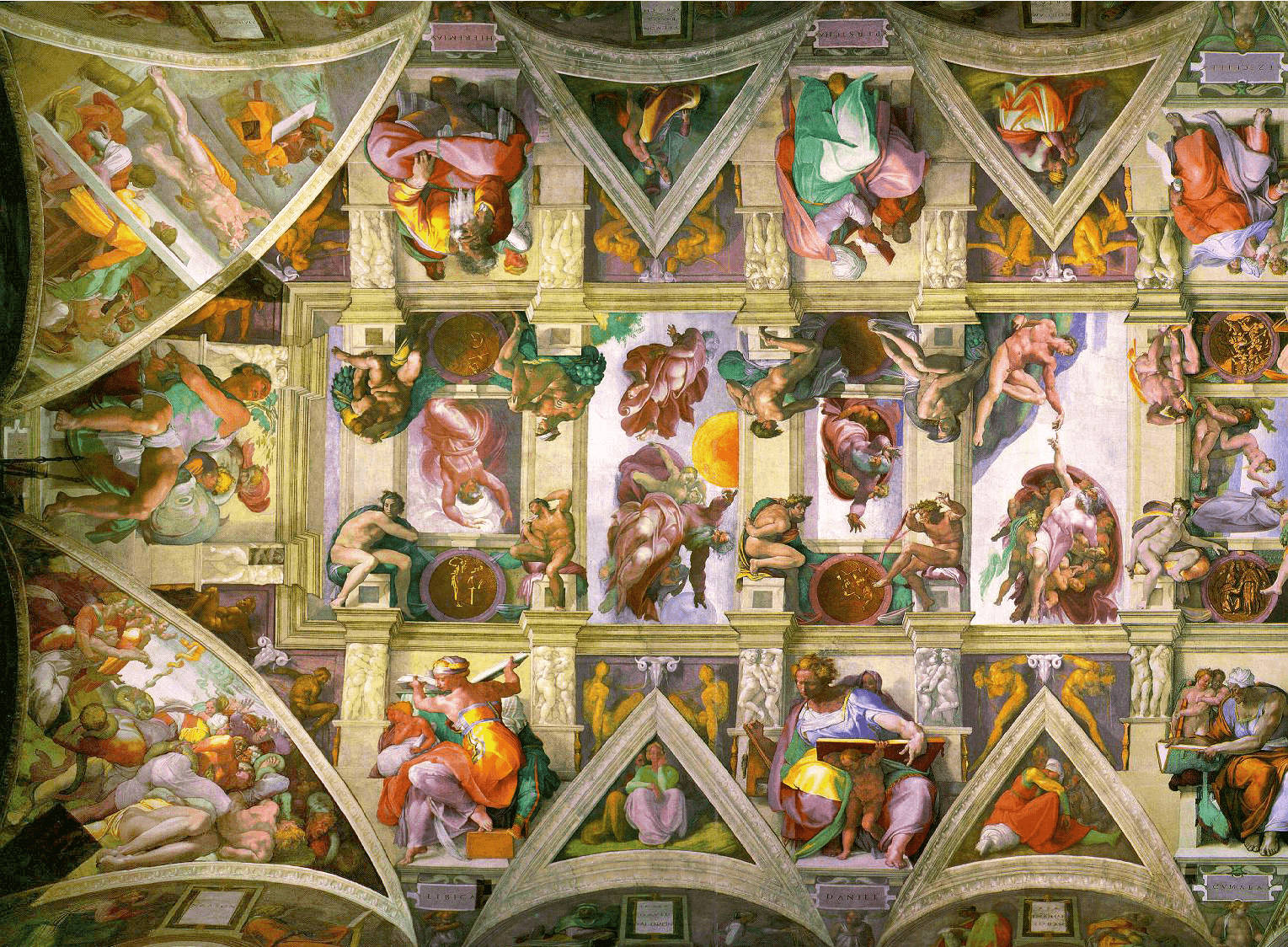 Sistine Chapel Colorful Frescoes Wallpaper
