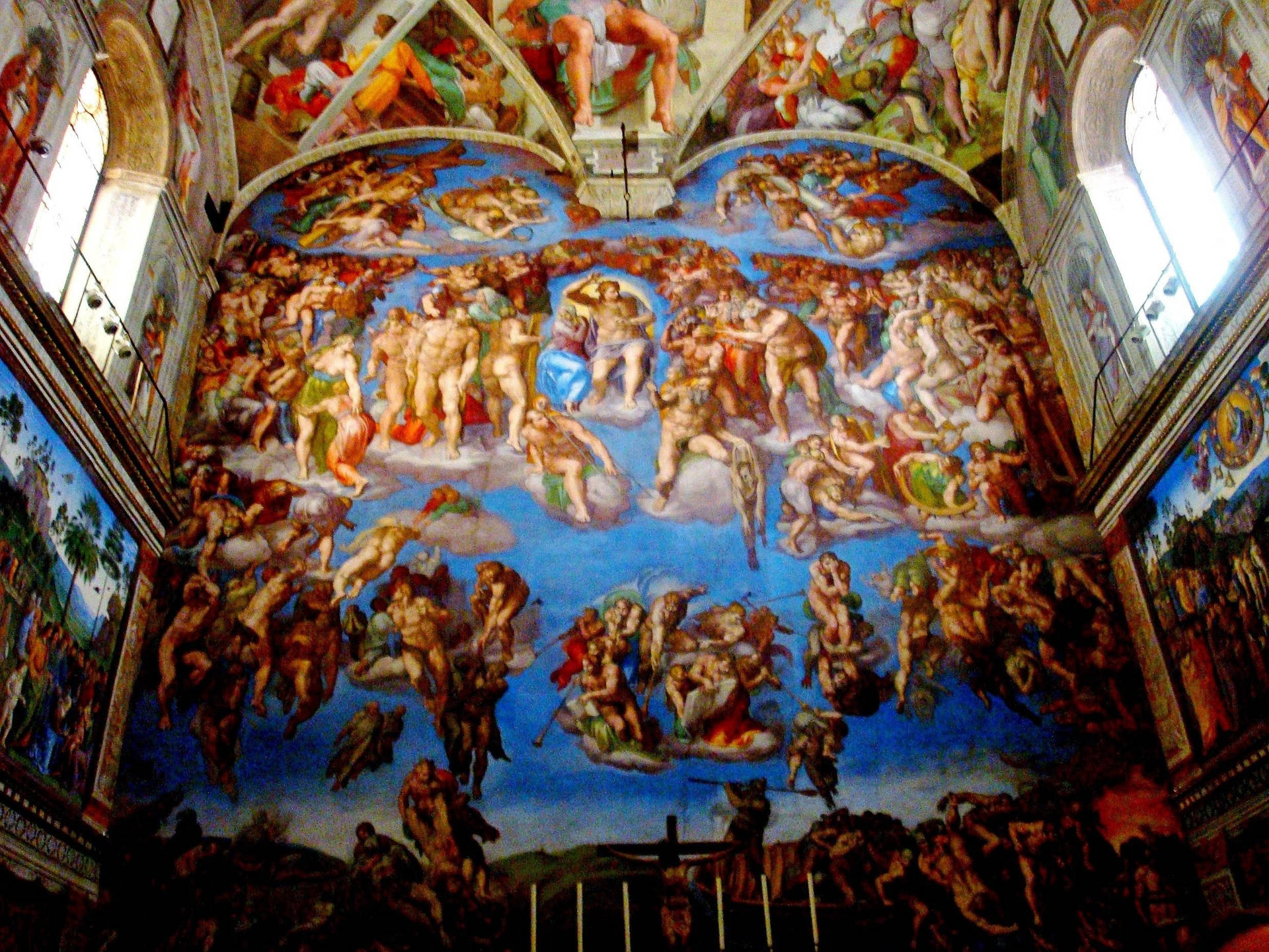 Affrescodel Soffitto Della Cappella Sistina Da Vicino Sfondo