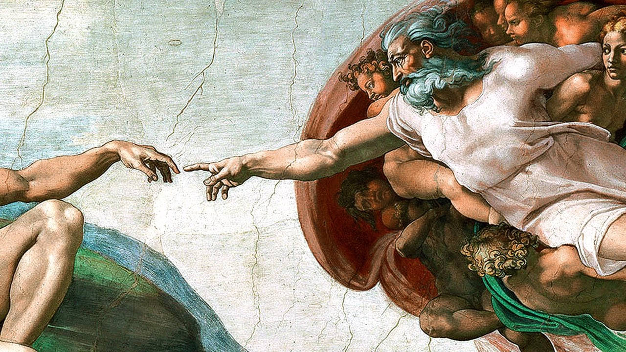 Sistinechapel Gud Närbild. Wallpaper