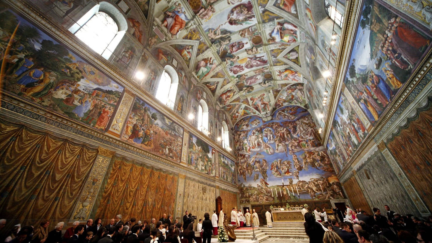 Sistine Chapel Religious Service Wallpaper