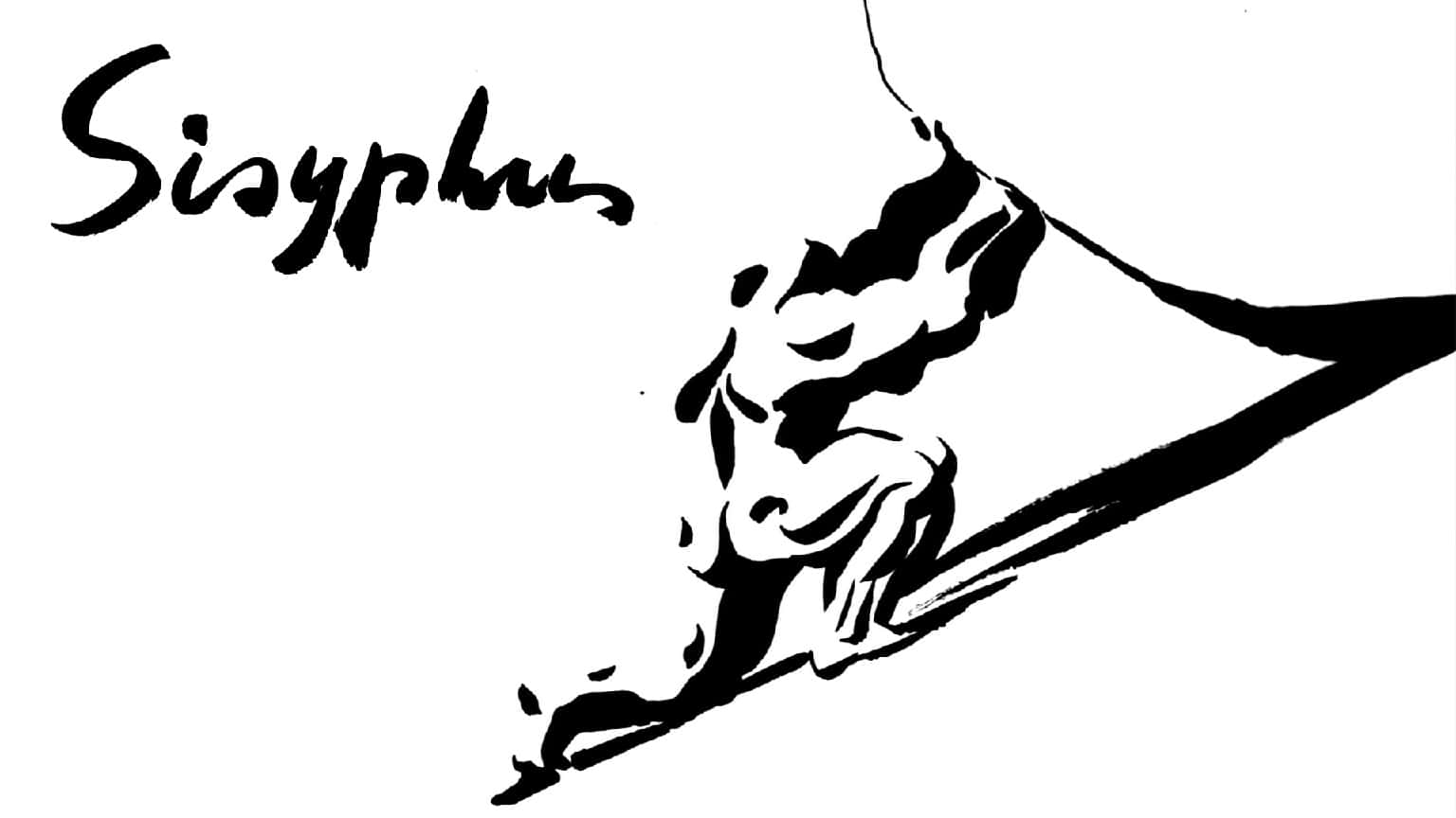 Sisyphus Mythological Figure Pushing Boulder Wallpaper