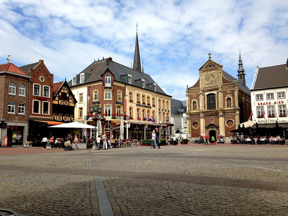 Alun-alun Pasar Sittard Belanda Wallpaper