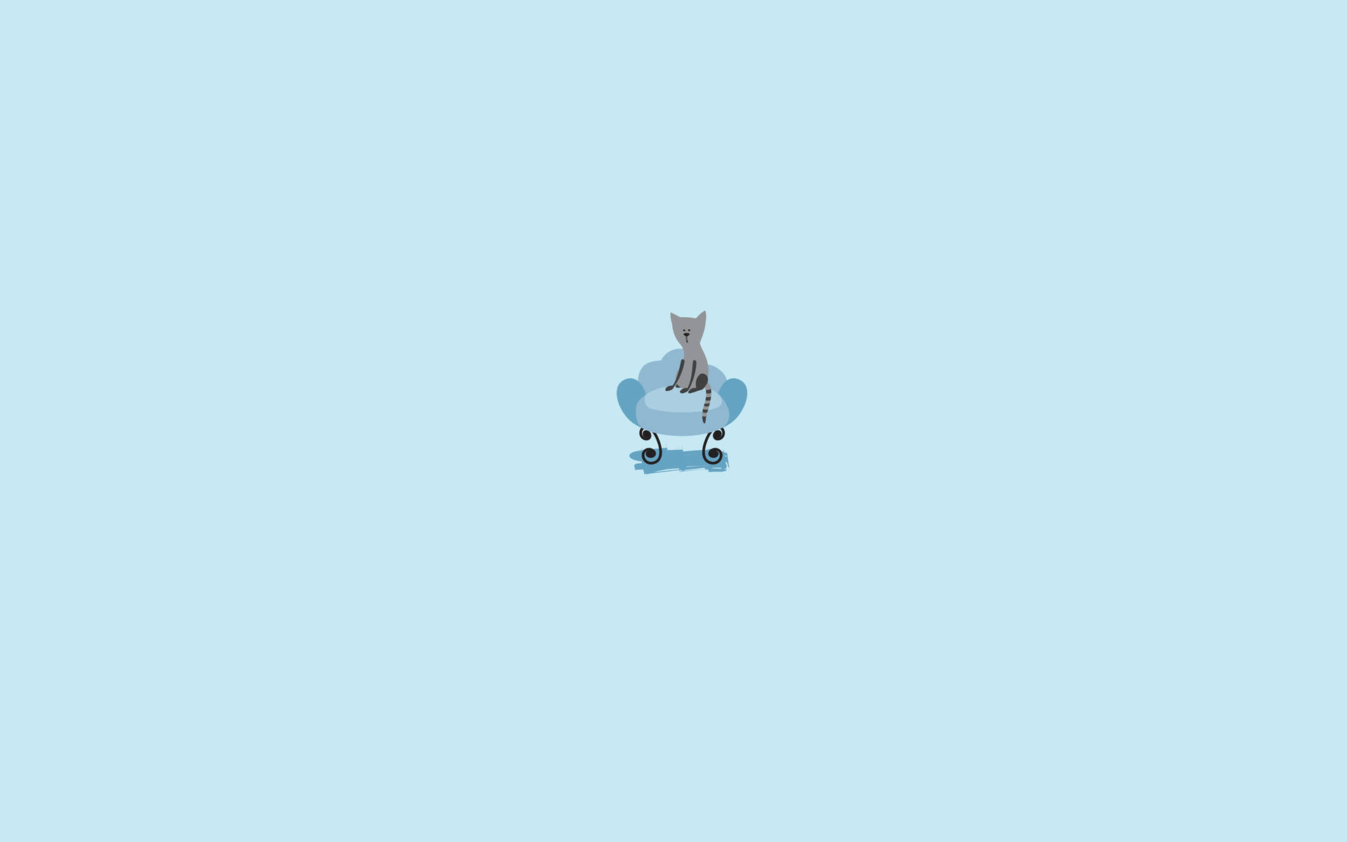 Sitzendeminimalistische Katze Ipad Wallpaper