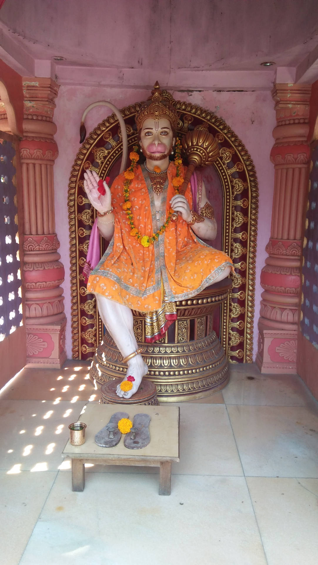 Sitting God Hanuman Statue Phone