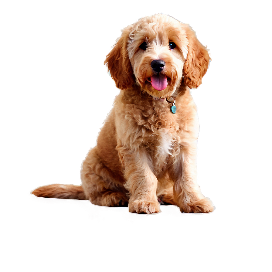 Sitting Goldendoodle Png 06262024 PNG
