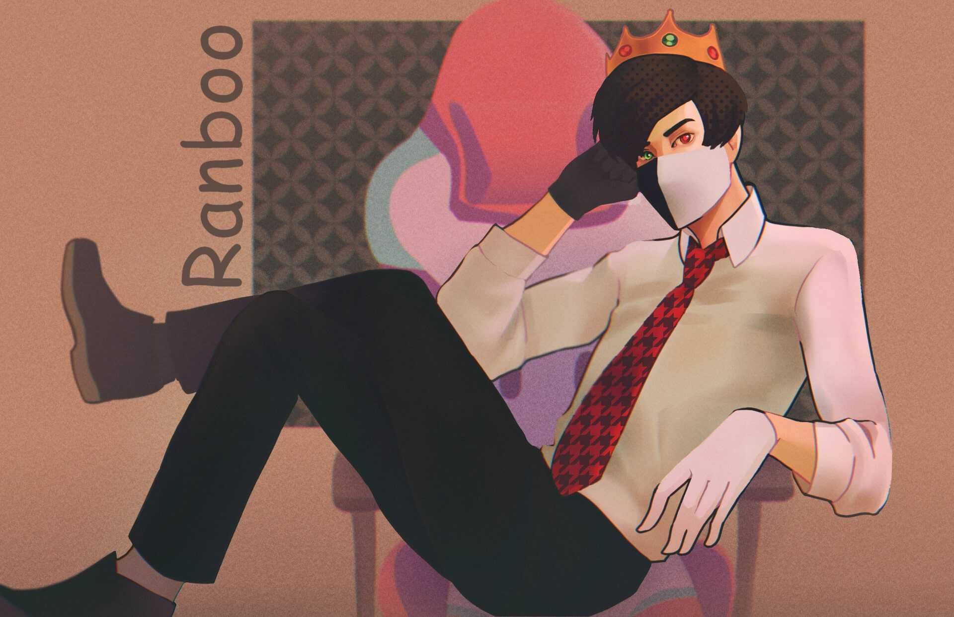 Sitting Handsome Ranboo Wallpaper